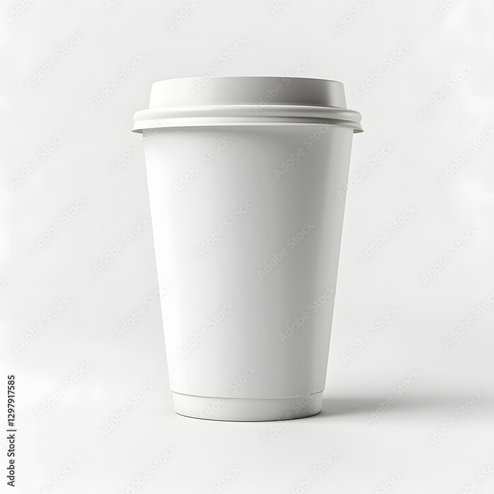 A coffee-to-go cup, paper cup with plastic lid, isolated on blank background A coffee-to-go cup, paper cup with plastic lid, isolated on blank background