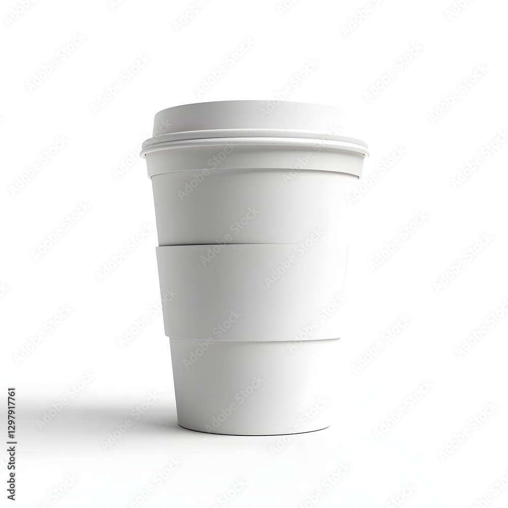 A coffee-to-go cup, paper cup with plastic lid, isolated on blank background A coffee-to-go cup, paper cup with plastic lid, isolated on blank background