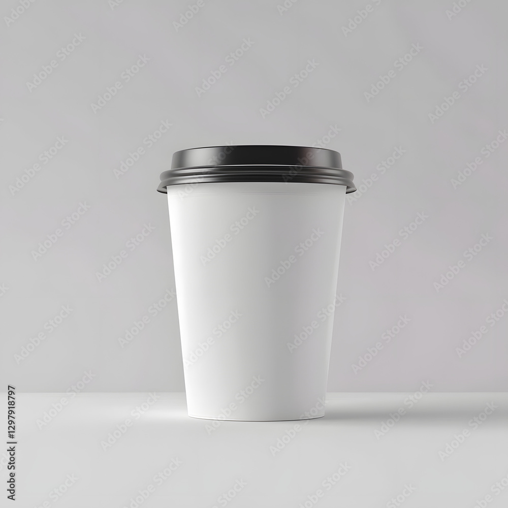 A coffee-to-go cup, paper cup with plastic lid, isolated on blank background A coffee-to-go cup, paper cup with plastic lid, isolated on blank background