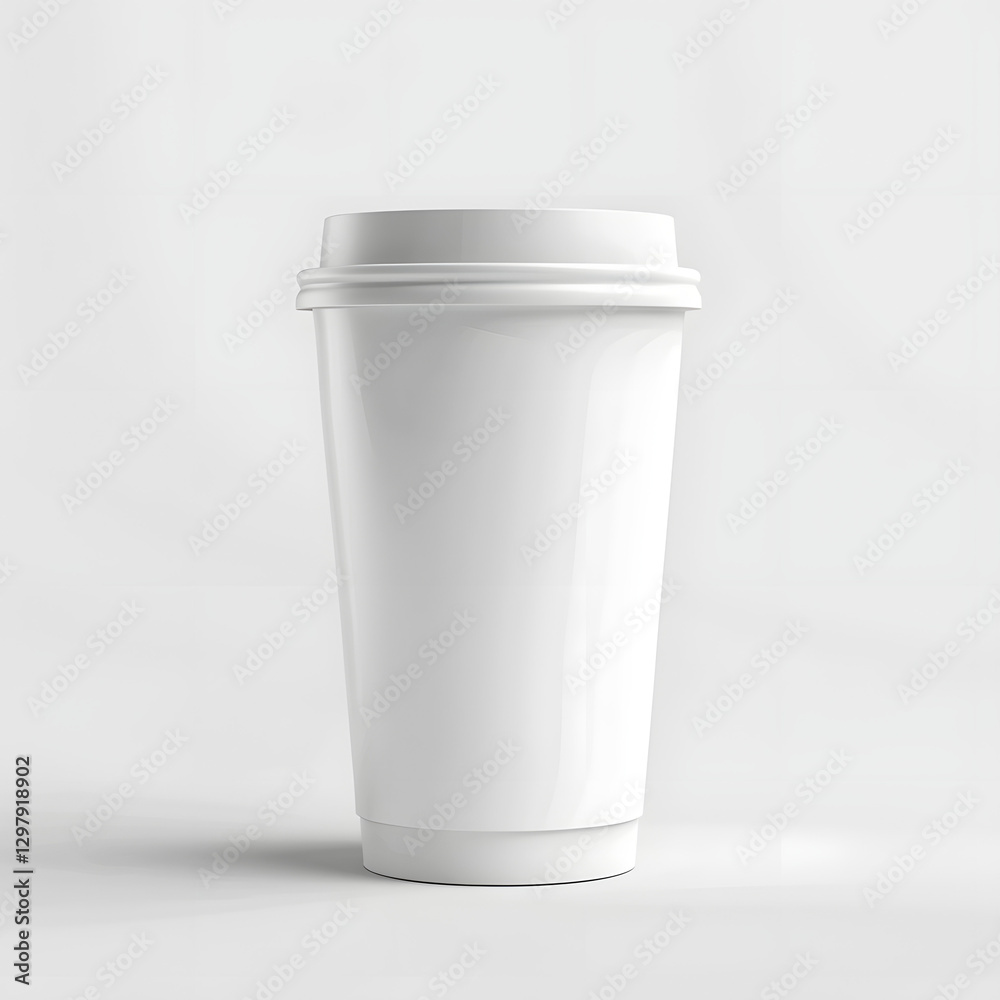 A coffee-to-go cup, paper cup with plastic lid, isolated on blank background A coffee-to-go cup, paper cup with plastic lid, isolated on blank background