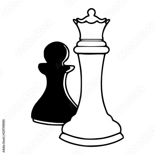 chess king and pawn vector graphic