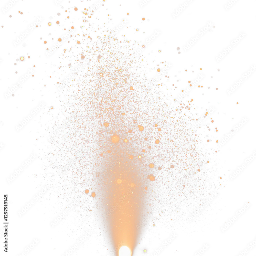 Fotografie Glowing Orange Sparkle Burst on transparent background