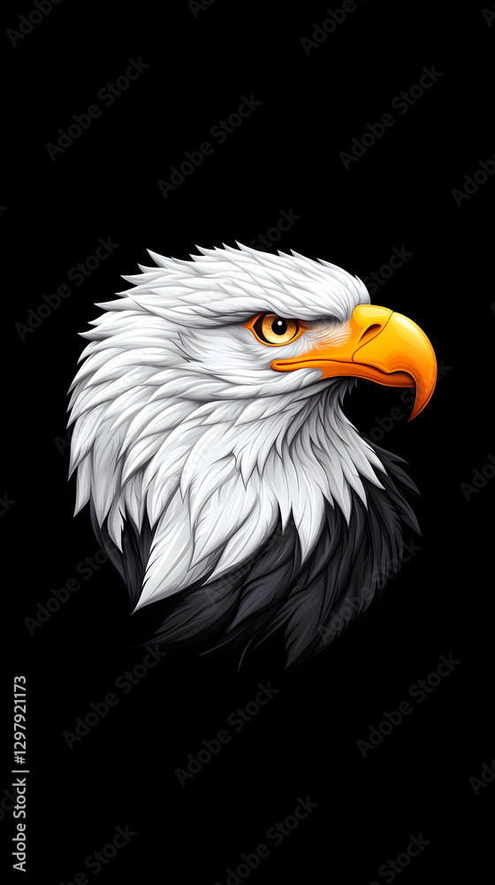 Detailed eagle portrait, head shot, black background. Possible use Stock photo for nature, wildlife, or graphic design projects Detailed eagle portrait, head shot, black background. Possible use Stock photo for nature, wildlife, or graphic design projects
