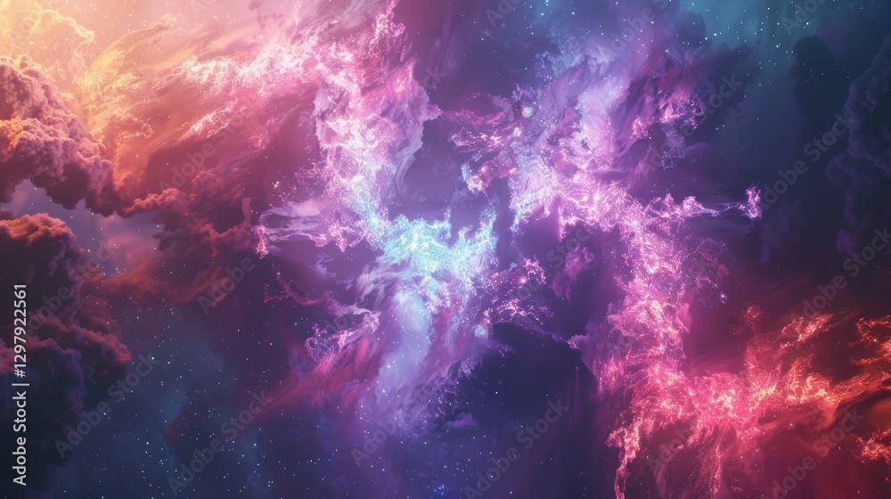Fototapeta premium Cosmic Nebula - A Celestial Tapestry of Color and Light