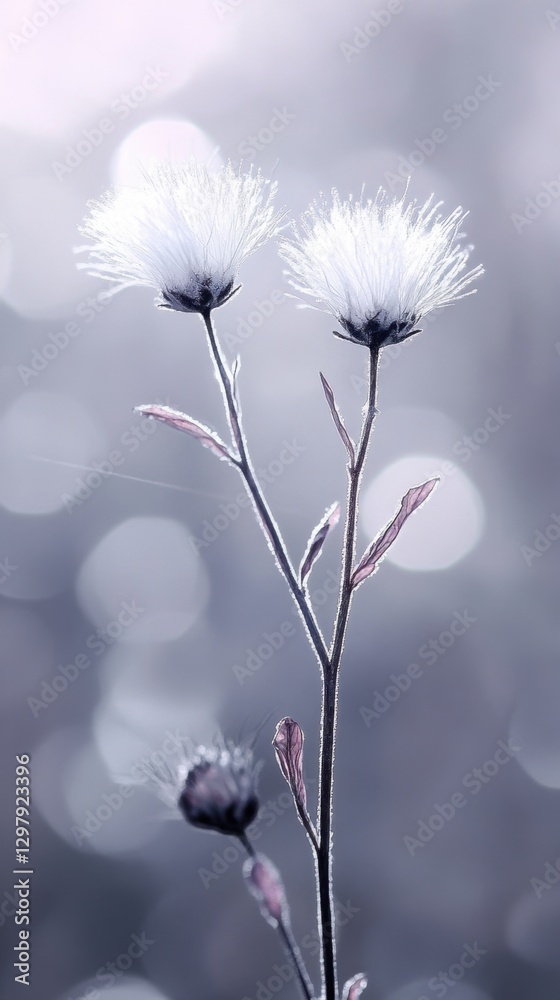 Soft white dandelions with blurred bokeh background Soft white dandelions with blurred bokeh background