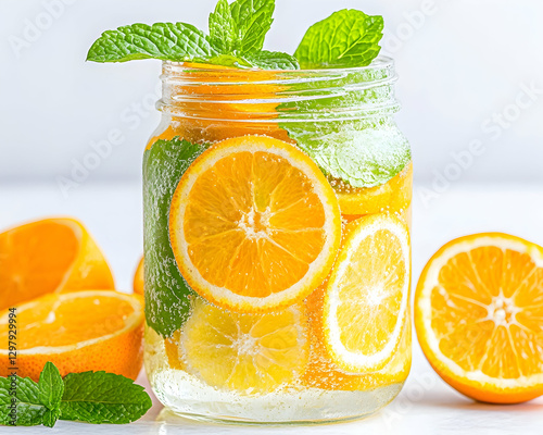 Refreshing Orange and Lemon Infused Water photo