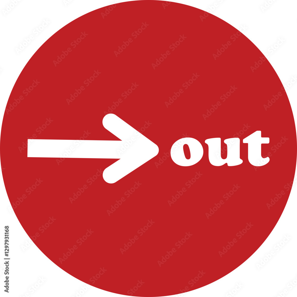 OUT arrow icon. Simple arrow big vector isolated on transparent background. Red or red street sign with flat arrow pointing right and left signboard on road for pointing direction OUT arrow icon. Simple arrow big vector isolated on transparent background. Red or red street sign with flat arrow pointing right and left signboard on road for pointing direction