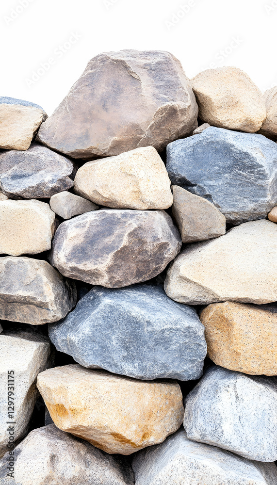 Stacked rocks, natural stone wall, close-up view, outdoor scene. Possible use Stock photo for home decor, garden design, or construction project Stacked rocks, natural stone wall, close-up view, outdoor scene. Possible use Stock photo for home decor, garden design, or construction project