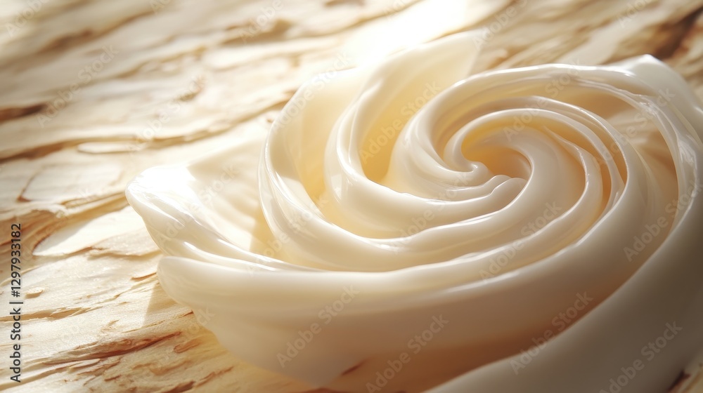 Elegant Creamy Rose Shape on Natural Wood Background Elegant Creamy Rose Shape on Natural Wood Background