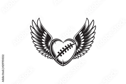 Flying Football with Wings vector