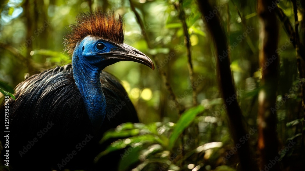 Obraz premium Cassowary in Rainforest Habitat