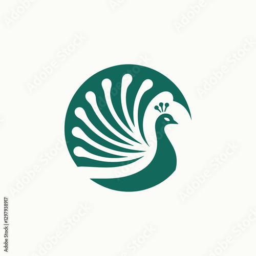 Minimalist peacock logo