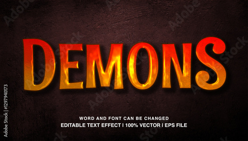 Demons editable text effect