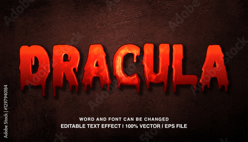 Dracula red editable text effect