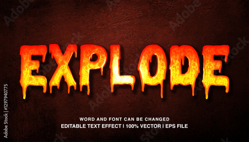 editable text effect Explode text effect