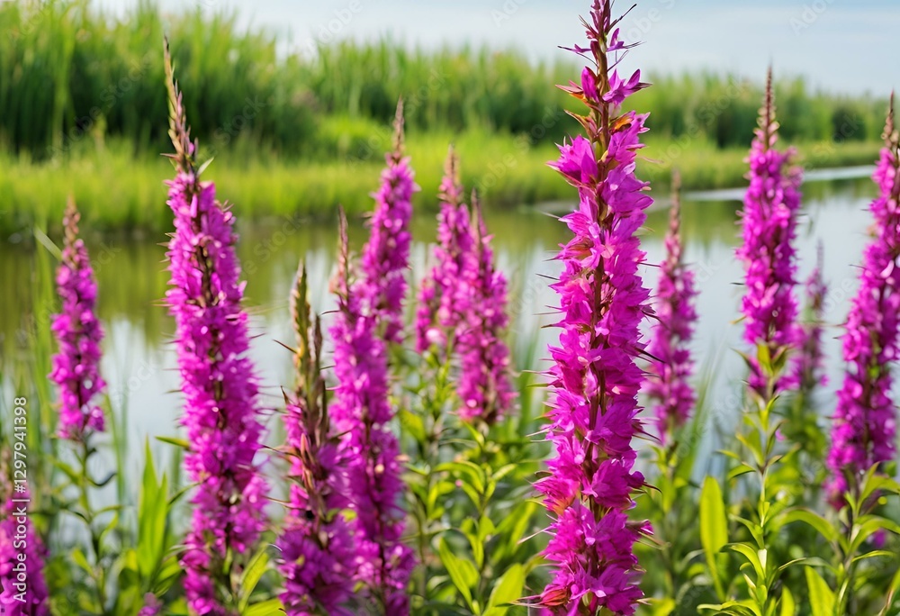 Obraz premium Purple Loosestrife by the Water