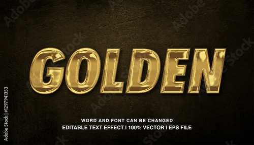 editable text effect Golden gold