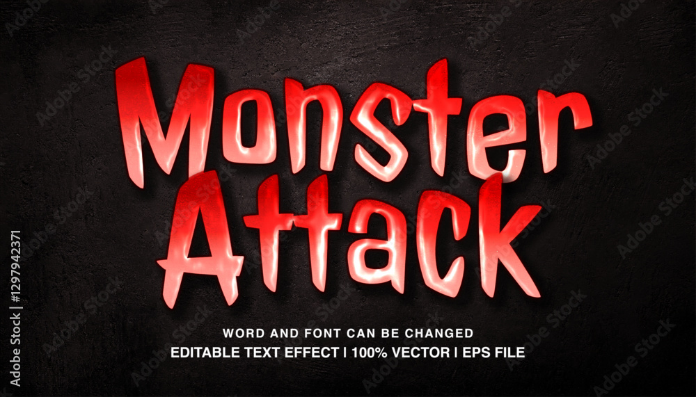 monster attact editable text effect monster attact editable text effect
