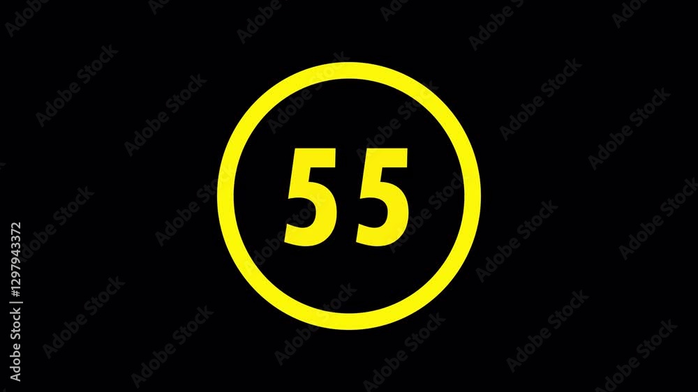 60 seconds countdown timer from 60-0, 60 seconds countdown timer with white digital timer, animation color is yellow on black background. 60 seconds countdown timer from 60-0, 60 seconds countdown timer with white digital timer, animation color is yellow on black background.