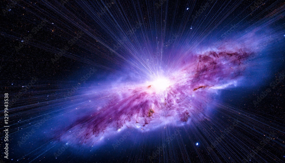 Fototapeta premium 초신성 충격파와 성간 구름의 폭발