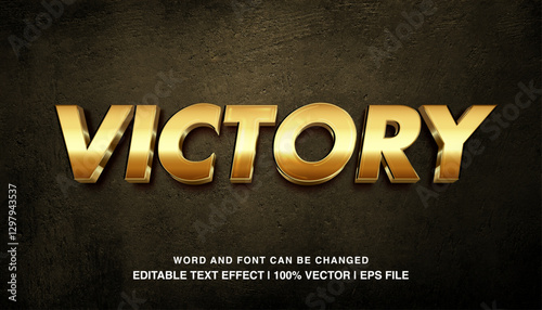 victory gold editable text effect