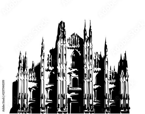 Duomo di Milano Sketch Drawing