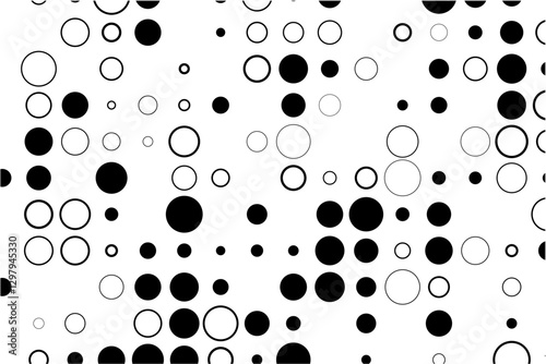 Abstract grid with random gaps and black fills