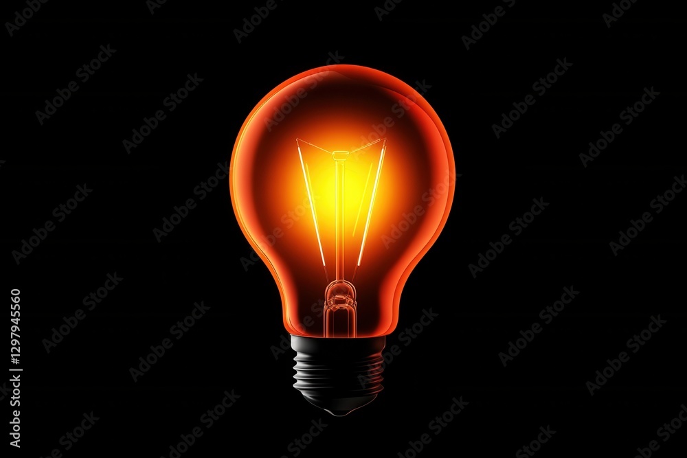Glowing lightbulb innovation concept black background Glowing lightbulb innovation concept black background