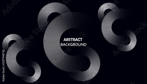 Interconnected Circular Abstract Design with Futuristic Teal and Gradient Patterns: A Modern, Stylish, and Aesthetic Concept for Corporate Innovation, Business Technology, Digital Marketing, and Pro