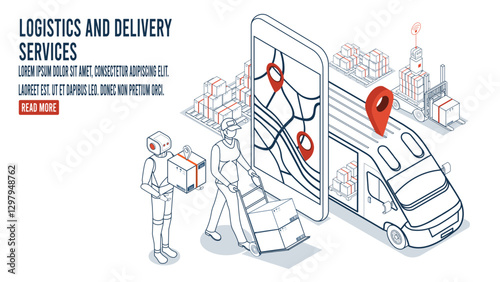 Smart Logistics. A global automated delivery system integrating export, import, cargo tracking, robotics, and wireless technology through cloud computing for innovative transportation solutions.