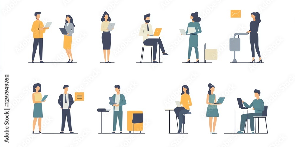 Diverse business people using digital devices for work communication concept Diverse business people using digital devices for work communication concept