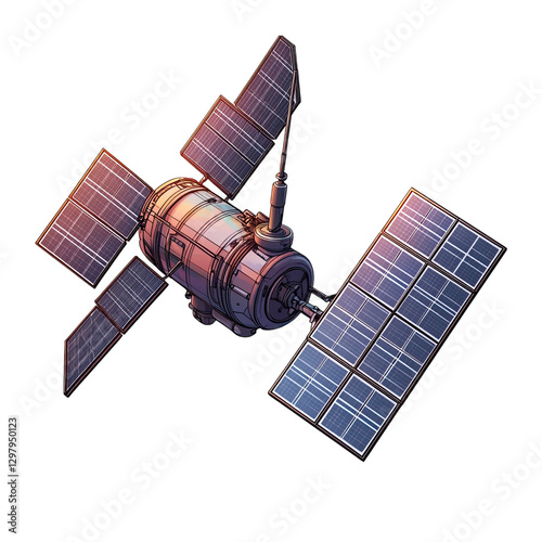 Plakat satellite isolated on transparent background,