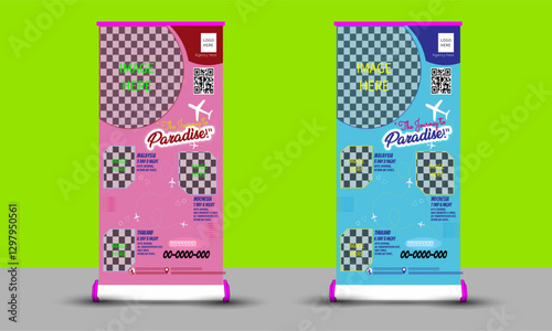 Travel rollup banner with mockup