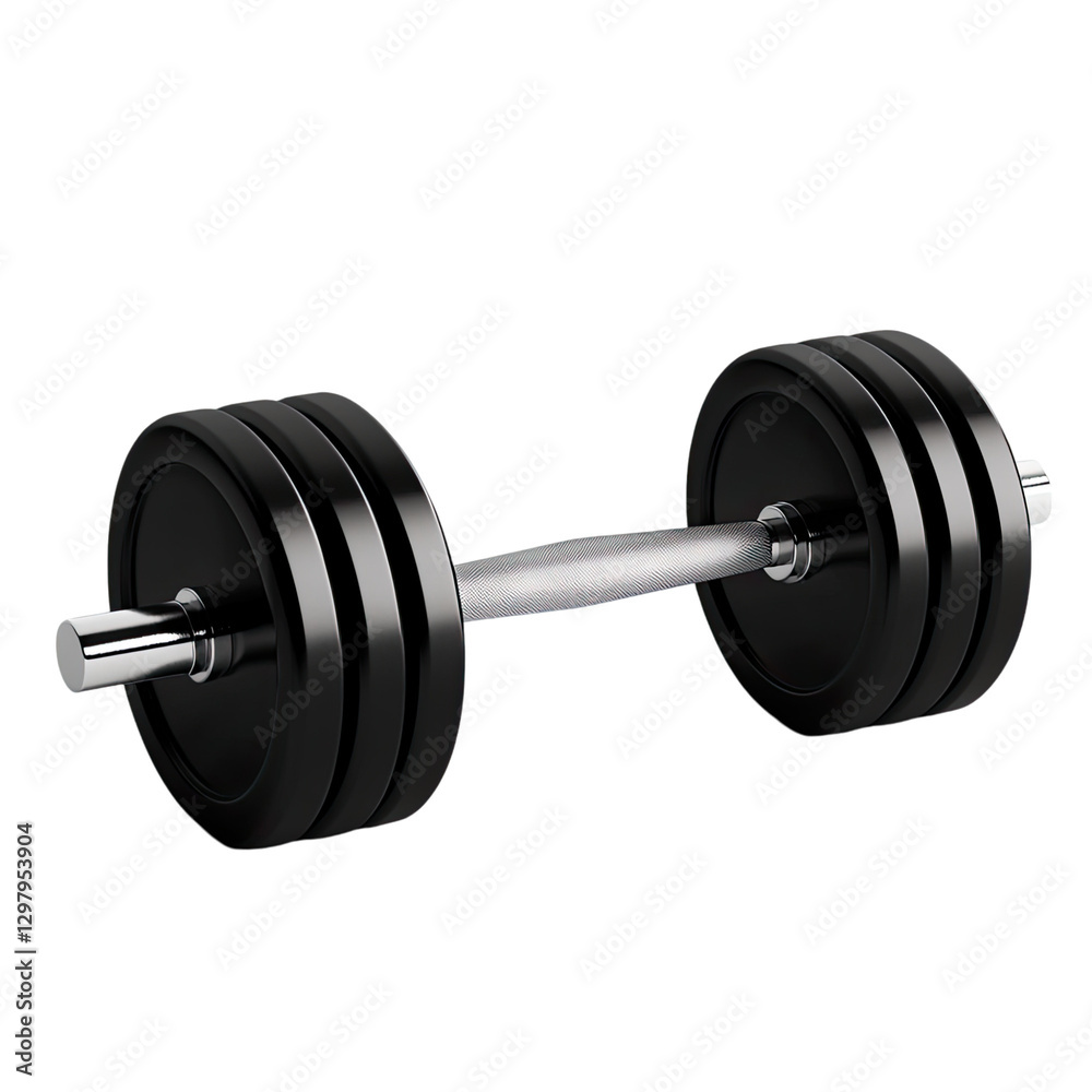 Naklejka premium Black dumbbells isolated on transparent background,