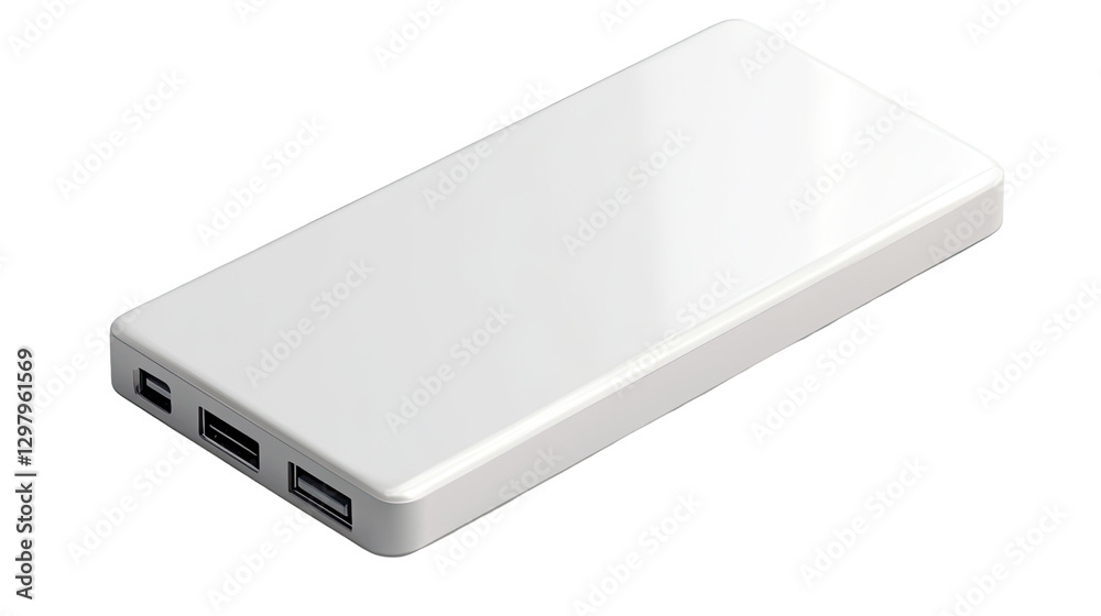 Power Bank's Edge: A crisp, contemporary aesthetic features a slim, white power bank, ready to revitalize any tech gadget with its charge. Power Bank's Edge: A crisp, contemporary aesthetic features a slim, white power bank, ready to revitalize any tech gadget with its charge.