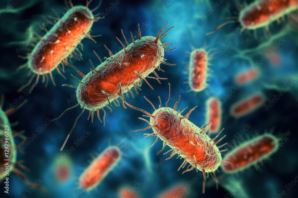 Microbial life thriving under a microscope reveals fascinating details of bacteria in a vibrant and colorful environment. Generative AI Microbial life thriving under a microscope reveals fascinating details of bacteria in a vibrant and colorful environment. Generative AI