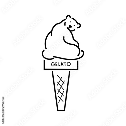 Gelato like polar bear, vector symbol design
