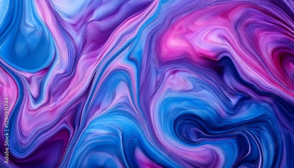 Obraz premium 형형색색의 물감이 자연스럽게 섞이며 마블링 효과를 형성하는 패턴