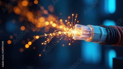Fiber To The Home. Sparks are coming out of sparky wire