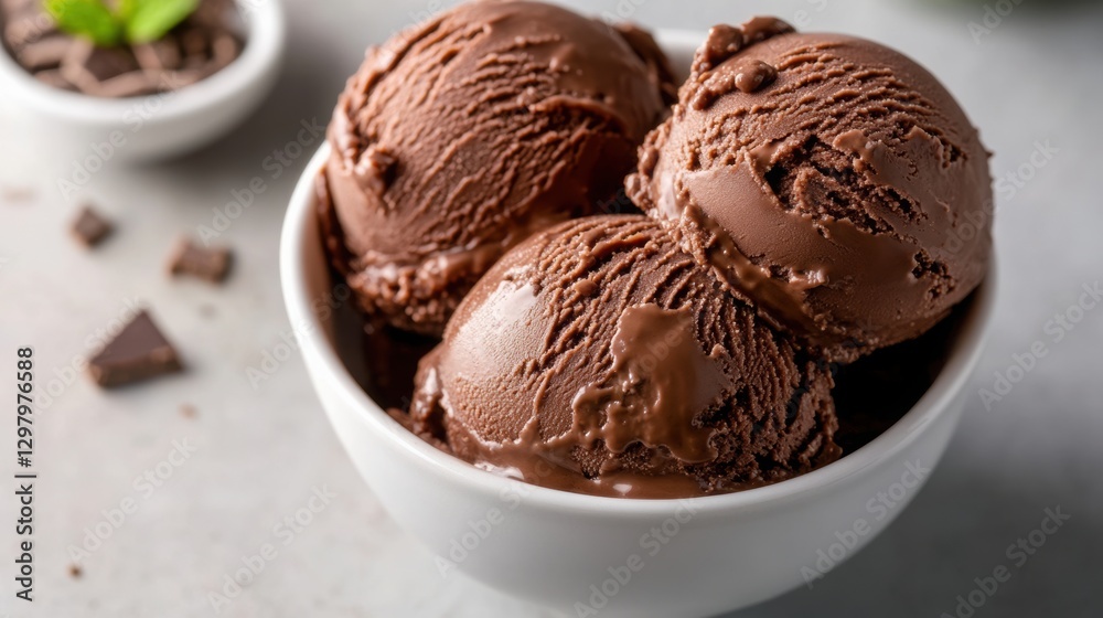 Ice cream covered in chocolate icing that cracks. Ice cream covered in chocolate icing that cracks.
