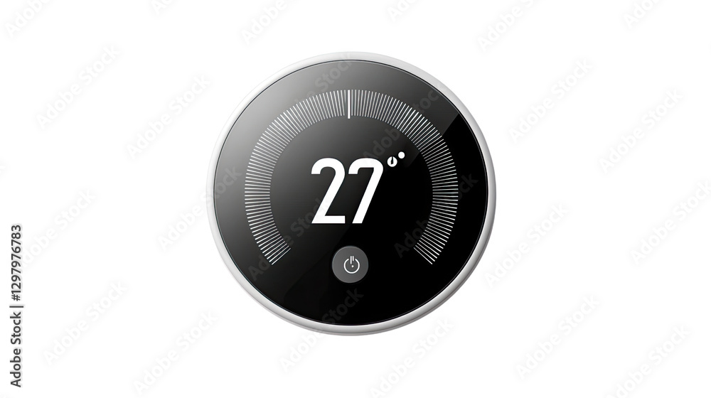 Smart Thermostat Display: A modern smart thermostat displays a clear, digital temperature reading against a sleek, minimalist backdrop. A user-friendly device for efficient home climate control. Smart Thermostat Display: A modern smart thermostat displays a clear, digital temperature reading against a sleek, minimalist backdrop. A user-friendly device for efficient home climate control.