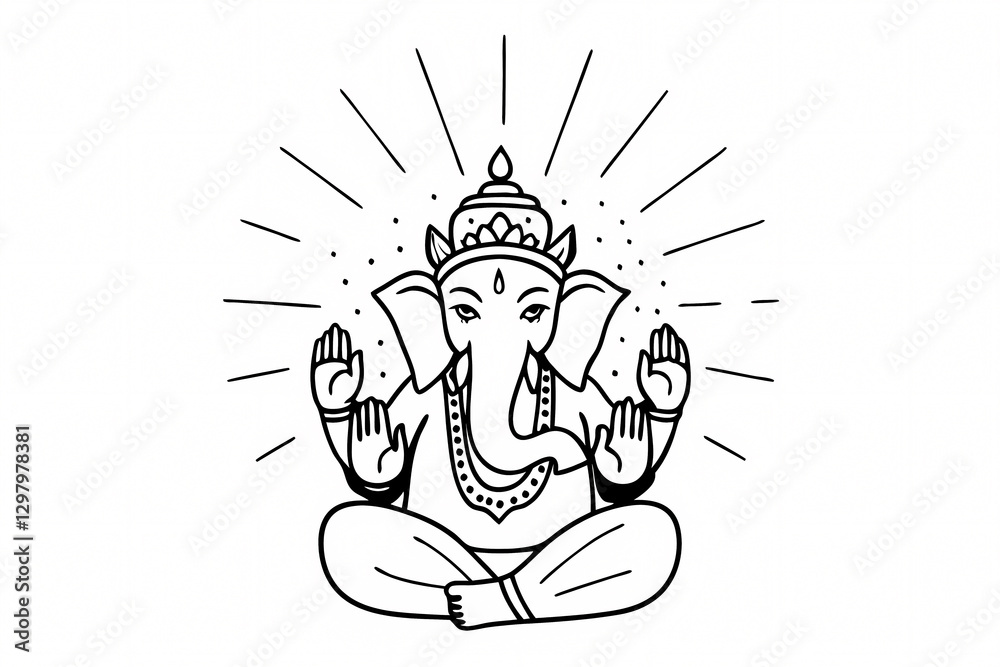 Fototapeta premium hindu god lord ganesha vector illustration