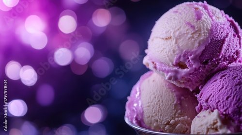 Wallpaper Mural Ice cream on a neon background (night club style) .  Torontodigital.ca