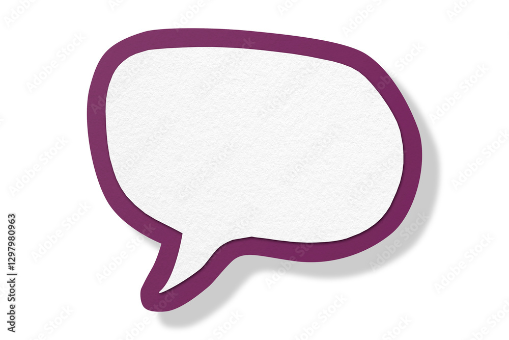 Naklejka premium Dark purple paper speech bubbles separated on transparent background