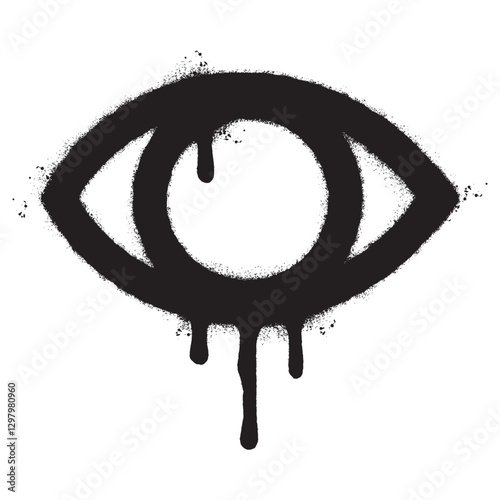 Spray Painted Graffiti eye icon isolated on white background. vector illustration.
