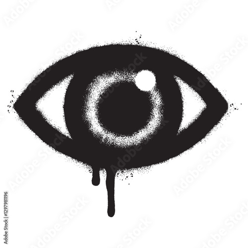 Spray Painted Graffiti eye icon isolated on white background. vector illustration.