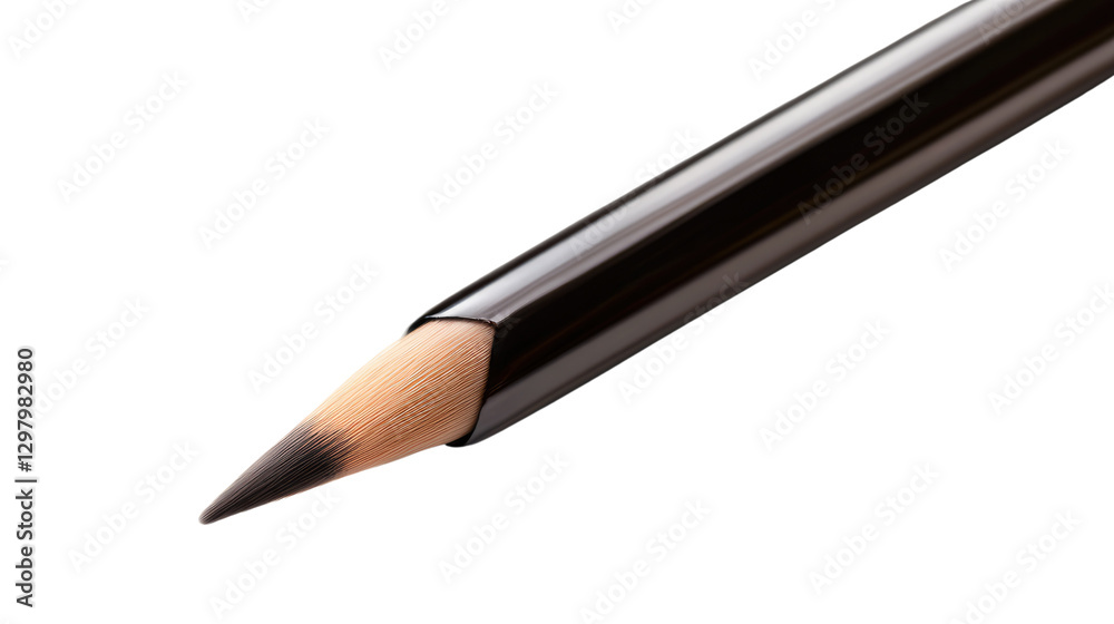 Pencil Point in Focus: A close-up shot of a freshly sharpened pencil tip, highlighting its dark graphite core and sleek, black wooden body, a symbol of creativity and writing. Pencil Point in Focus: A close-up shot of a freshly sharpened pencil tip, highlighting its dark graphite core and sleek, black wooden body, a symbol of creativity and writing.