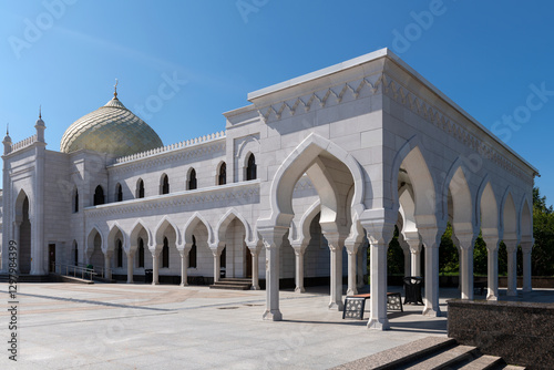 Bolgar, Tatarstan, Russia. Historical and architectural reserve, View of the White Mosque of the ancient city of Bolgar