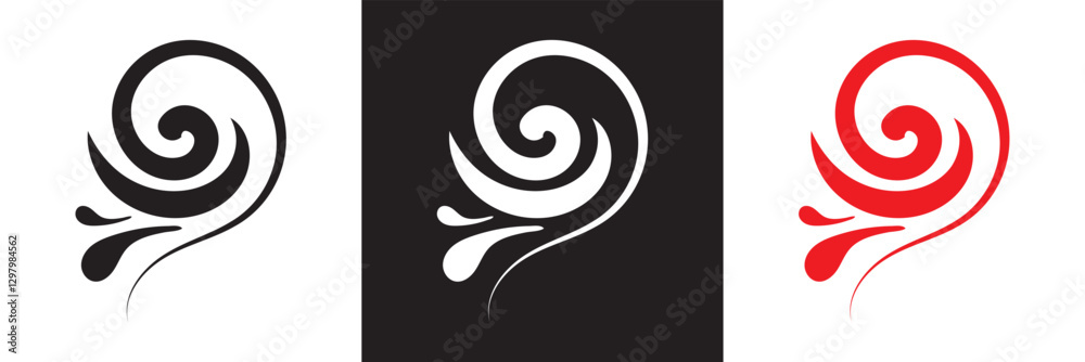 Decorative swirl and spiral icon. perfect swirl for graphic design. Elegant shapes add a stylish touch to invitations, tattoos, art projects, logos etc. Isolated on white and black background. EPS 10 Decorative swirl and spiral icon. perfect swirl for graphic design. Elegant shapes add a stylish touch to invitations, tattoos, art projects, logos etc. Isolated on white and black background. EPS 10