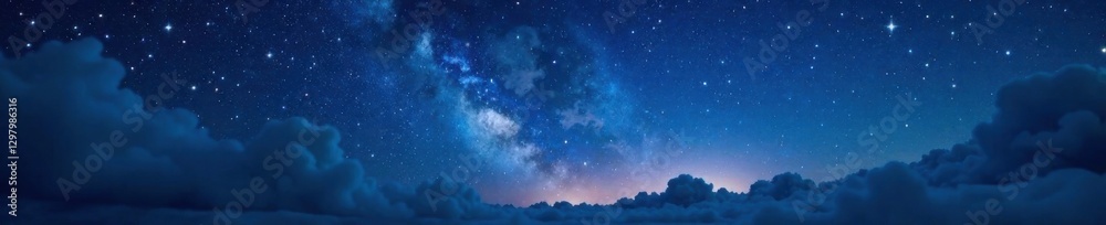 Mystical starry night scene with twinkling stars and dark clouds, darkness, stars, cosmic Mystical starry night scene with twinkling stars and dark clouds, darkness, stars, cosmic